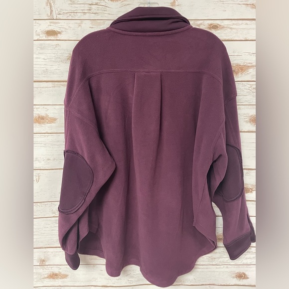 Zenana Oversized Plum Fleece Shacket - Picture 5 of 6